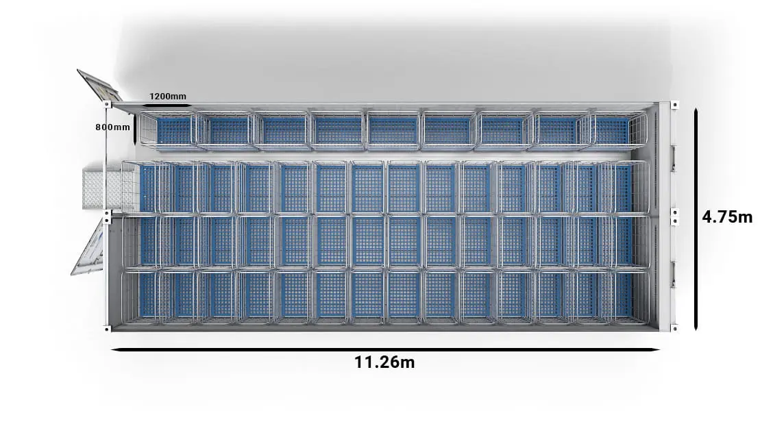 51 Trolleys in a 2-bay 40ft Arctic SuperStore