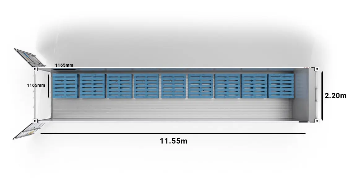 CHEP Pallets in 40ft UltraFreezer Refrigerated Container